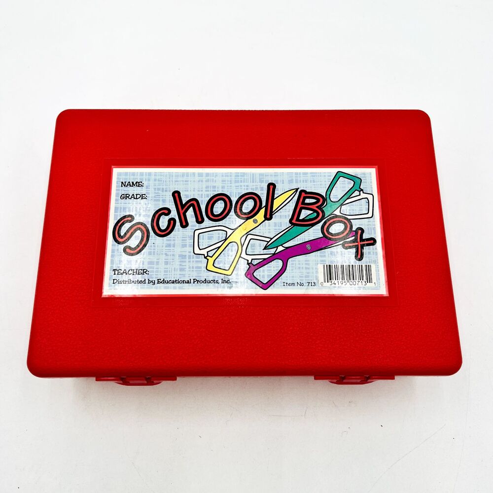 1980's Educational Products, Inc Pencil Red Plastic School Box